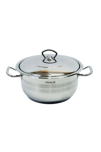 Vivaldi Home 22 cm 18/10 stainless steel pot, made in Turkey, G576 VIVALDI