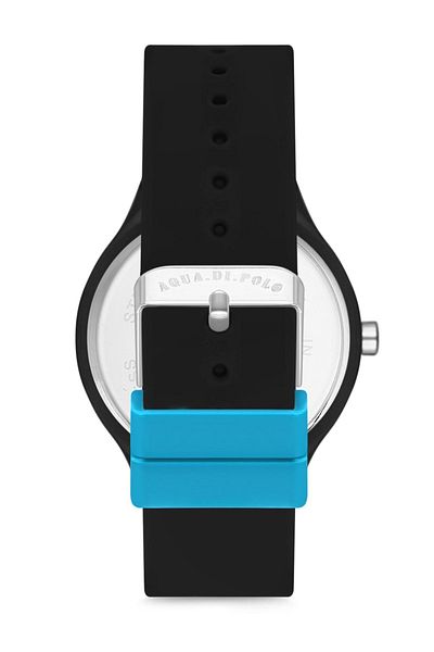 Aqua Di Polo 1987 ساعة يد رجالية سوداء من البلاستيك/السيليكون Apwr014001