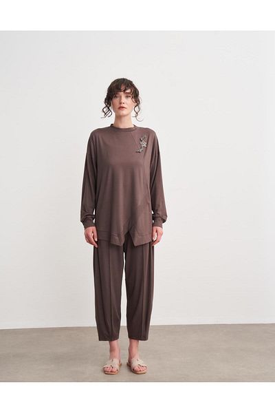 Hare Butik Esta Mersenerized Single Jersey Brooch Sweat