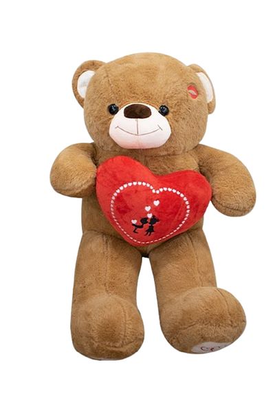 rexa Brown Teddy Bear with Red Heart – 80cm X 50cm |Stuffed Animal for Love & Occasions