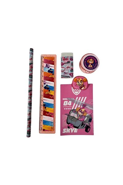 TOYFEST مجموعة قرطاسية باو باترول مكونة من 7 قطع مع حامل قلم معدني
