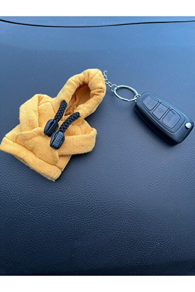 darinza سلسلة مفاتيح من الصوف باللون الأصفر