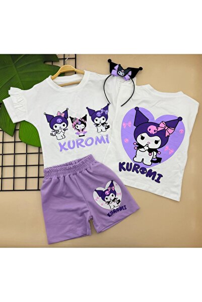 ÖRZİ Kids Costum pentru fete cu imprimeu Kuromi Shot cu coroană 3-10 ani