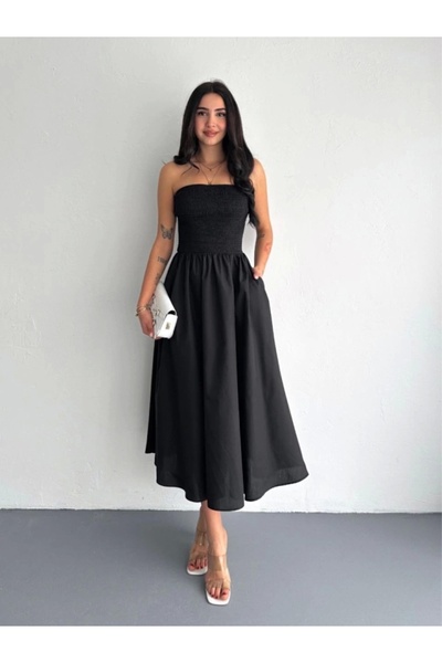 Silerra τραπέζι Πλισέ Φόρεμα μαύρο