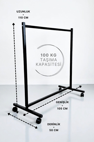 Acar Raf Sabit Eteklik Askılık Ayaklı Askılık Tekerlekli Stand Konfeksiyon Askısı Elbise Askılığı