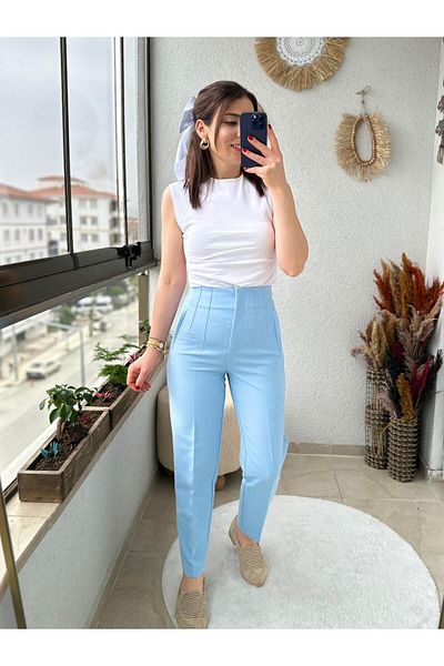 TUNAM BUTİK Flat Carrot Model Fabric Pants