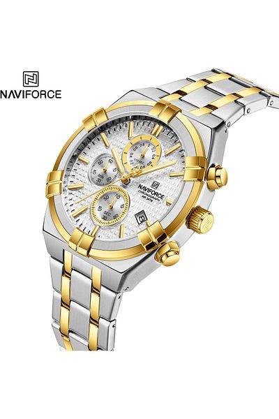 Naviforce Multi-function Chronograph Watch Fashion Waterproof Luxury Gift Luminous Mens Watch S/W/G
