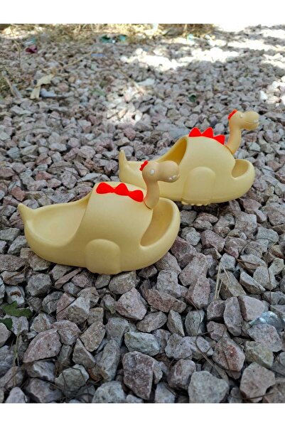 polivizyon Çocuk Sevimli Dinazor Figürlü Kaymaz Terlik Banyo Plaj Havuz Balkon Terliği Unisex