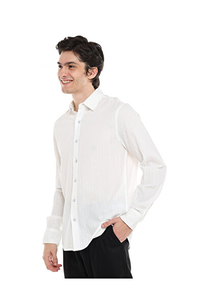 R&B Woven Shirt with Claasic Collar and Long Sleeves