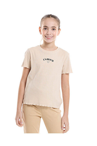 R&B بلوزة مطرزة برقبة دائرية وأكمام قصيرة