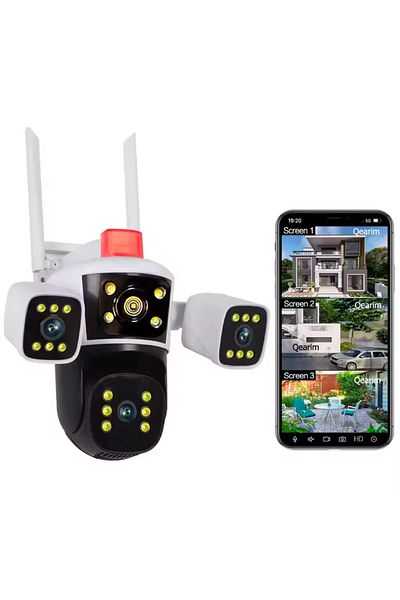 OEM Triple surveillance camera, 16 MP, 720 degrees, ultra HD 8K, WIFI, motion sensor