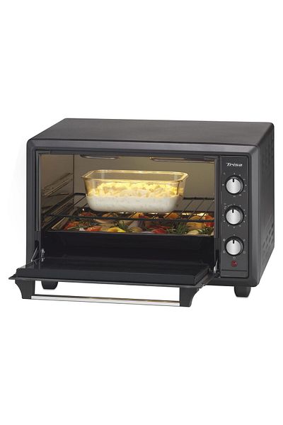 Trisa Cuptor electric cu convecție 28L Trisa 7380.4312, 1500 W, temporizator 90 min, tavă și grătar emailate
