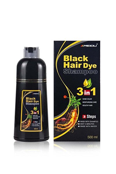 MEIDU شامبو صبغ الشعر الأسود الطبيعي 500 مل