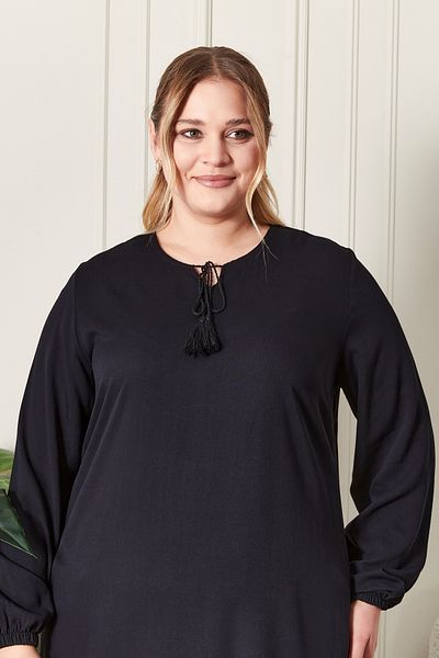 Ferace Plus Size Women's Hijab Tunic - String Design