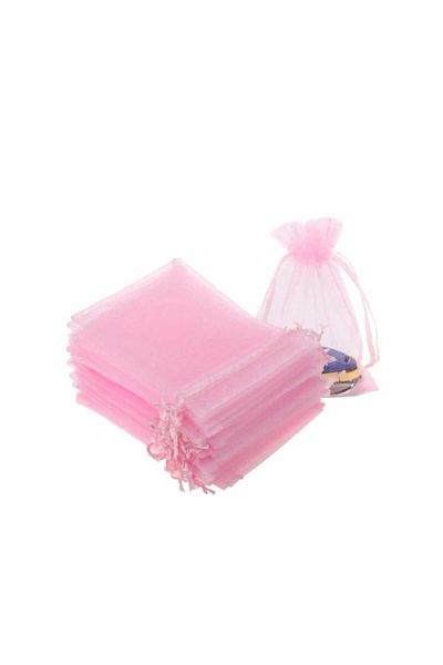 Party and Story Chiffon bag made of organza fabric, 12 pieces, pink