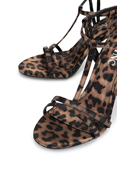 Tamer Tanca Women's Vegan Leopard Heeled Shoes