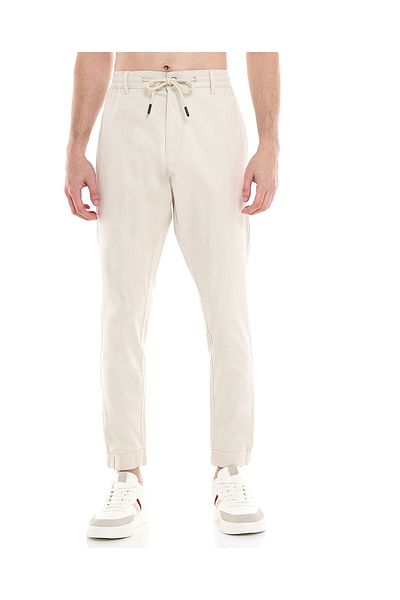 R&B Solid Jogger Pants with Drawstring Waist