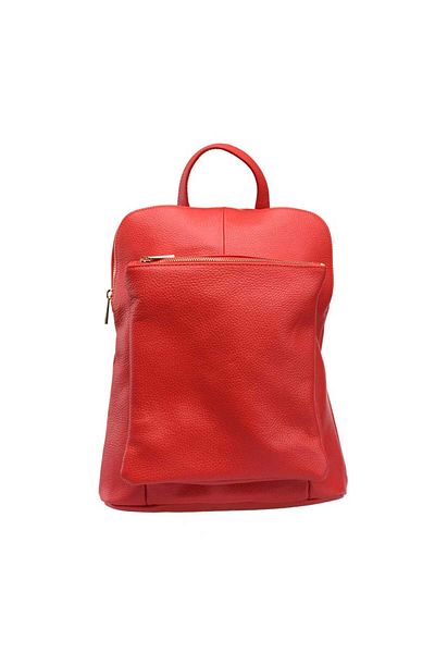 Toro Nero Women's red genuine leather backpack Duality