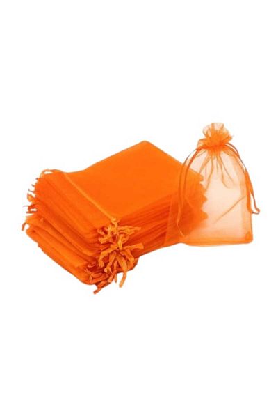 Party and Story Chiffon bag made of organza fabric, 12 pieces, orange