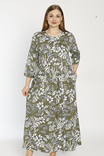 Cotpark Φόρεμα EKRU 7703-B με σχέδιο καφέ