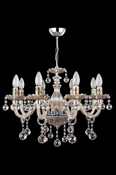 İstanbul Avize Almira 8'li "krem" Cam Kollu Avize