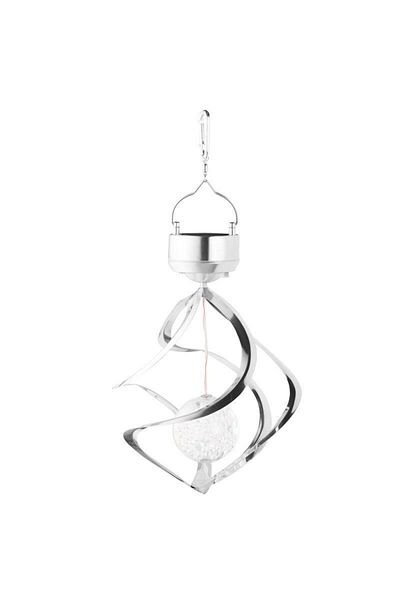 eyemazing Lampă solară rotativă RGB, eMazing, pentru curte/terasă, spirală, activată de vânt, 35x5.5cm, 2V, 600mAh
