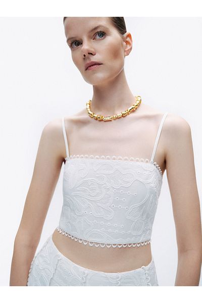 Nocturne Embroidered Crop Top