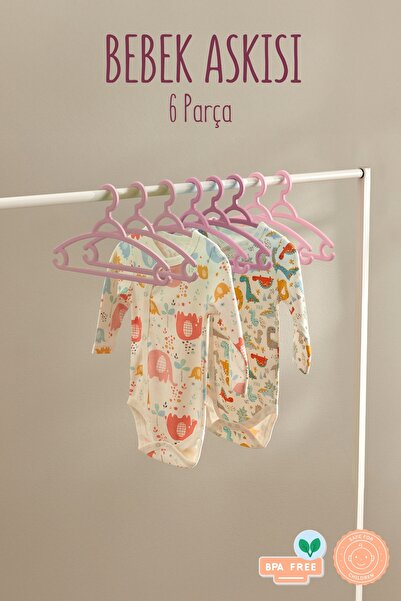 Nandy Kids شماعات ملابس أطفال مكونة من 6 قطع - مجموعة شماعات ملونة ومتينة