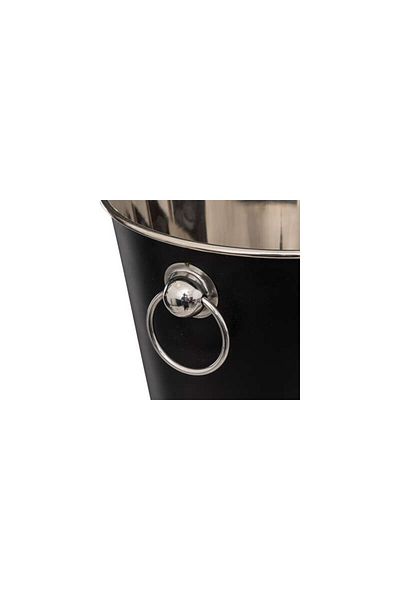 Secret de Gourmet SG Black Mango smoothie bowl, stainless steel, wooden base, 21 x 22 cm