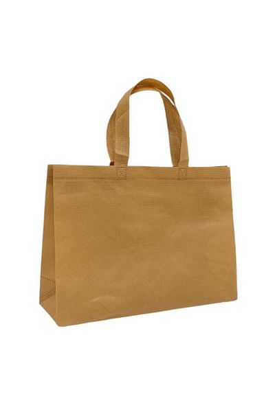 Party and Story Reusable and printable fabric shopping bags in cream color, 12 pieces Size(M)30Ã—40Ã—11CM