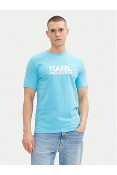 Karl Lagerfeld Men's T-Shirt 755087 552235 Turquoise