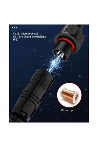 eyemazing Reflector LED, 30W, 96 LED-uri, eMazing, cu energie solară, IP67, senzor de lumină, 17x13 cm, negru
