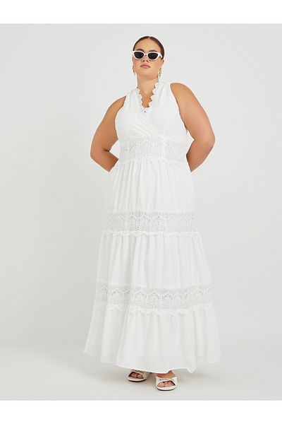 Styli Plus Size Sleeveless A-Line Maxi Dress