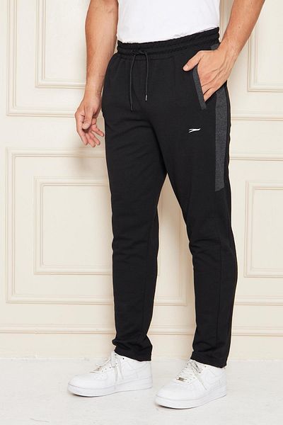 TRENDHİLL Ανδρικό ίσιο παντελόνι με ρίγες casual κομμένο μαύρο 6504-S