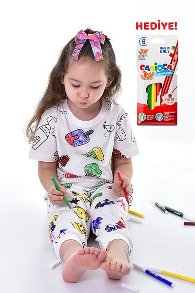 ZUZUNGA Cele mai drăguțe figurine pot fi pictate cu creion special Set de pijamale pentru copii (fără pete după spălare)