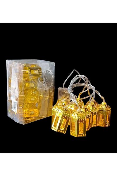 Party and Story Luminous Ramadan decorations, lantern shape, 2 meters, 10 pieces yellow
