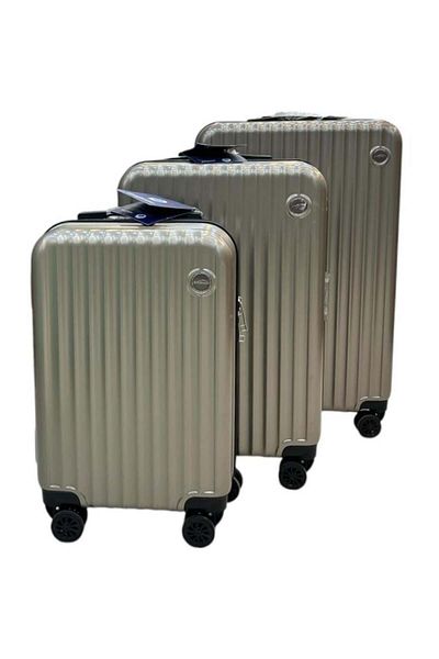 Generic 3-piece travel bags, excellent, shatter-resistant, light gold color