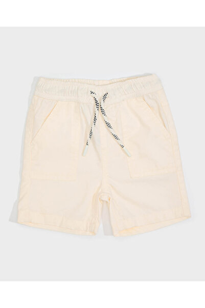 R&B شورت سادة مع خصر برباط