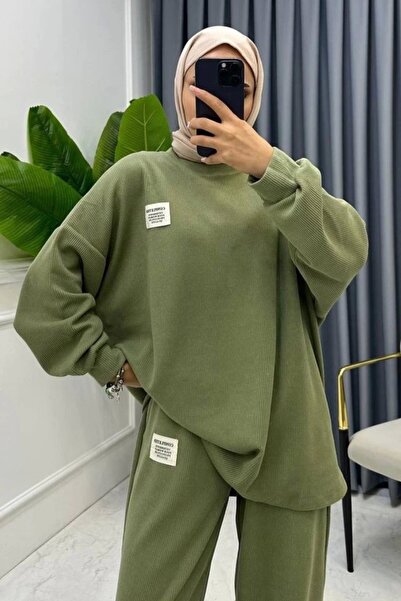 Genel Markalar İnt Klasik Fitilli Kazak Ve Pantolon Takım