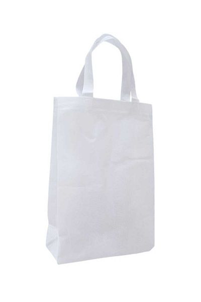 Party and Story White canvas shopping bags that can be used more than once, 12 pieces Size (M)30Ã—40Ã—11CM