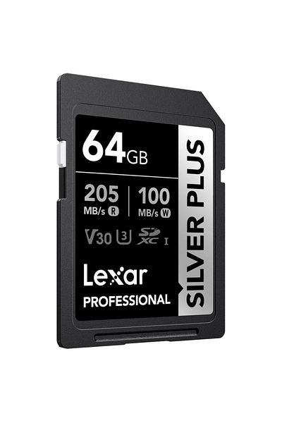 Lexar Lexar Lsdsipl064G-Bnnng 64Gb - Professional Silver Plus Sdxc Anti-Uhs-I 205Mb/S Read 100Mb/S Writing