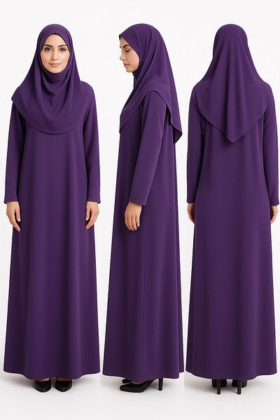 ZEHRANAZ NAMAZ ELBİSESİ Prayer Dress (Dark Purple)