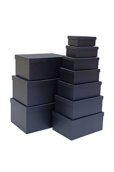 Party and Story A set of 10-piece gift boxes made of black cardboard