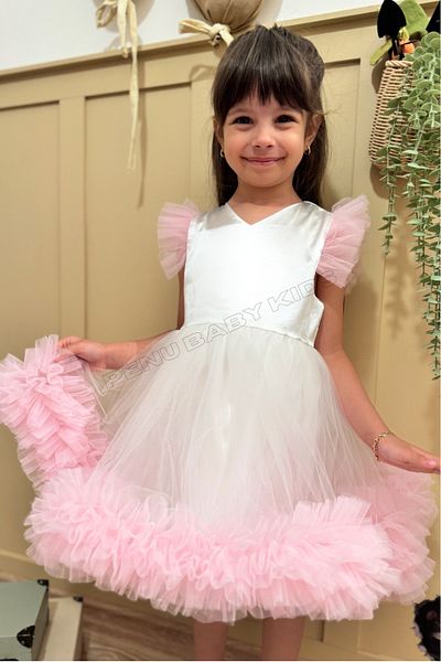 penu baby kids Pink Carnival Sleeveless Ruffle Skirt Dress for Girls Toddler Baby Girl Dress - Alice