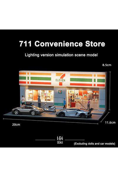 Choice Seven Eleven 1/64 Convenience Store Model Scene With Light Version Simulation Model Scene Decoration
