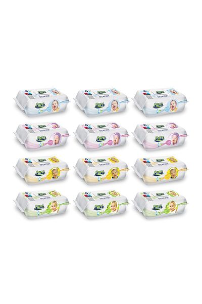 Pure Set șervețele umede premium, 12 pachete x 120 buc.