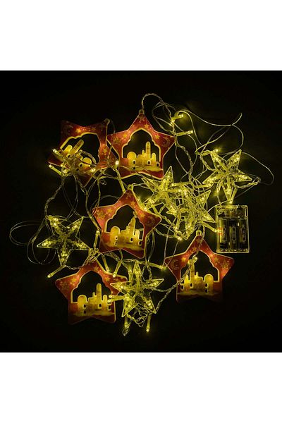 Party and Story Luminous Ramadan decorations, lantern shape, 2 meters, 10 pieces yellow
