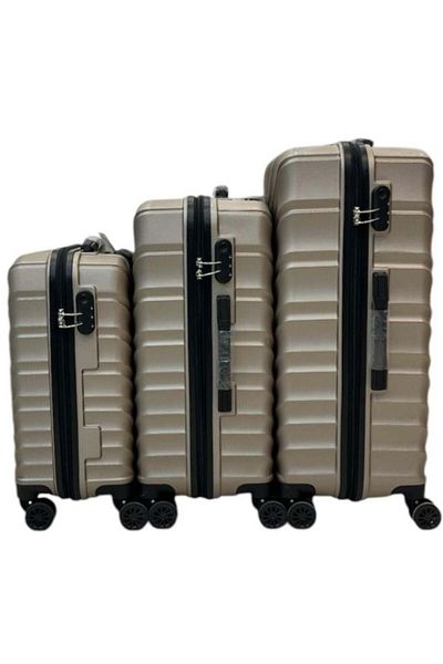 Generic 3-piece light gold travel bags