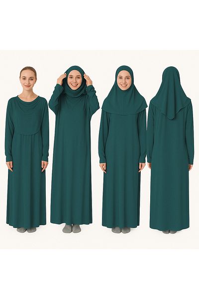 ZEHRANAZ NAMAZ ELBİSESİ Prayer Dress (Emerald Green)