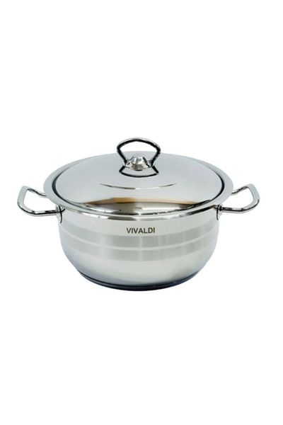 Vivaldi VIVALDI G577 24 cm 18/10 stainless steel pot, made in Turkey